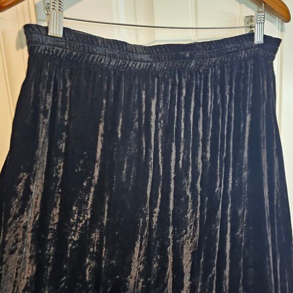 Vintage Liza Lynn Velvet Skirt Womens Large Black 90s Maxi Whimsigoth Fairy Boho - Picture 4 of 8